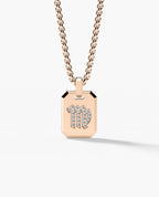 VIRGO MINI ZODIAC Dog Tag Gold Pendant with 0.25ct Diamonds
