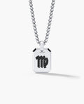 VIRGO MINI ZODIAC Dog Tag Gold Pendant with 0.25ct Black Diamonds