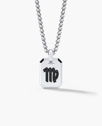 VIRGO MINI ZODIAC Dog Tag Gold Pendant with 0.25ct Black Diamonds