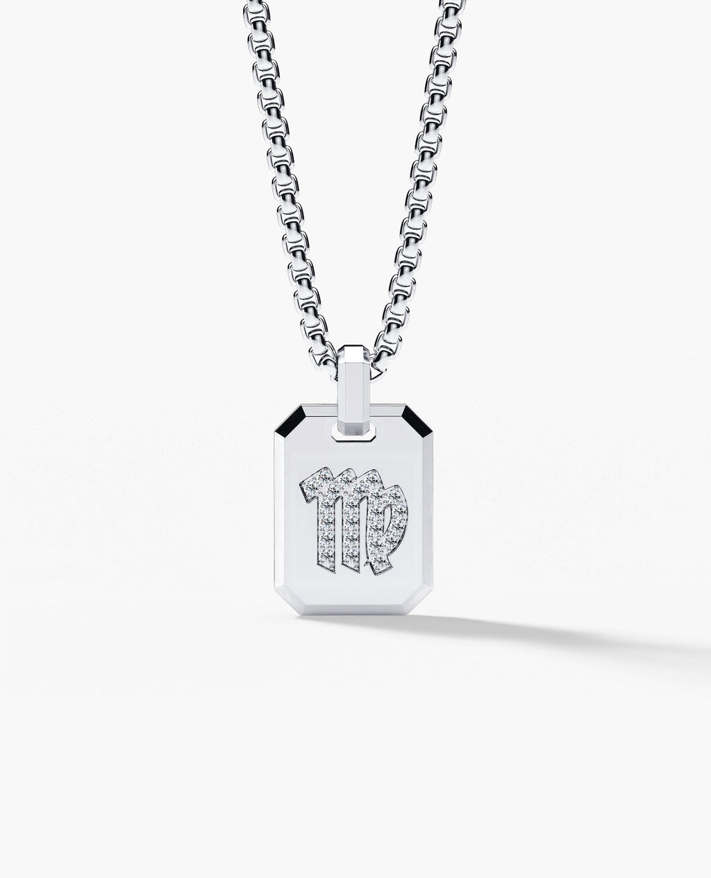 VIRGO MINI ZODIAC Dog Tag Gold Pendant with 0.25ct Diamonds
