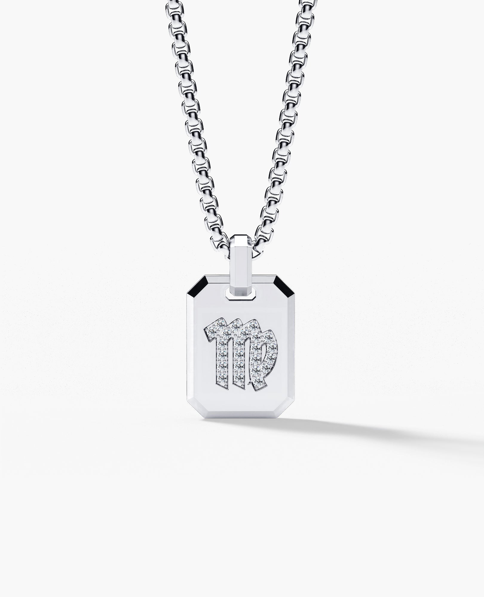 VIRGO MINI ZODIAC Dog Tag Gold Pendant with 0.25ct Diamonds
