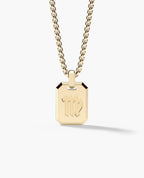 VIRGO MINI ZODIAC Dog Tag Gold Pendant