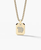 VIRGO MINI ZODIAC Dog Tag Gold Pendant with 0.25ct Diamonds