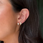 Sculpted Bezel Studs with Marquise Cut Diamonds