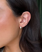 1.20 CTW Sculpted Bezel Studs with Pear Cut Diamonds