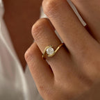 0.50 CT Round Brilliant Cut Moissanite Bypass Style Engagement Ring