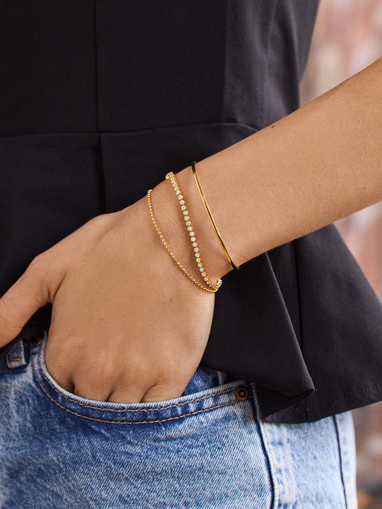 Round Lab Grown Diamond Tennis Bracelet