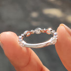 Oval Cut Round Cut Moissanite 3/4 Eternity Band