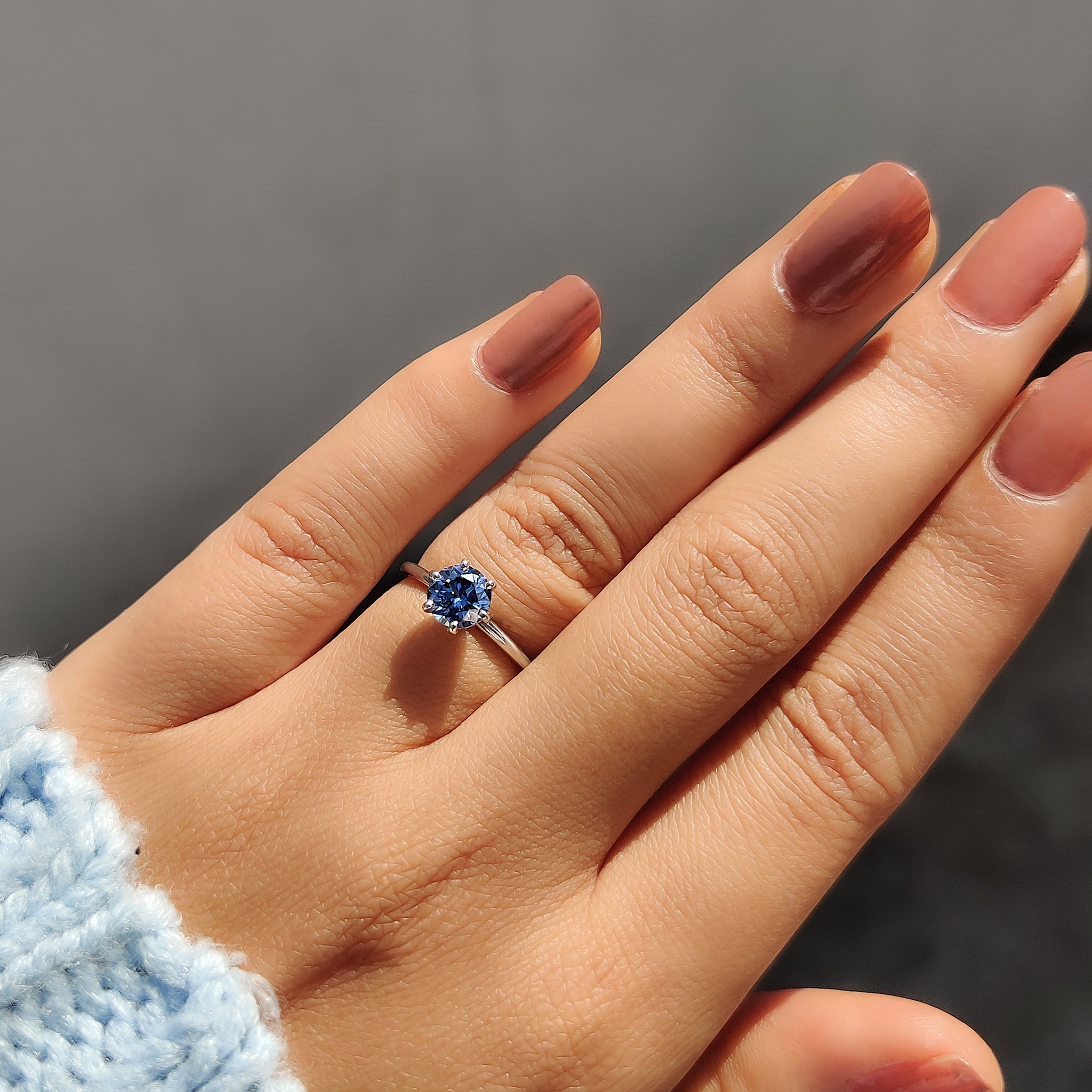 Royal Blue Ring In Simple Solitaire Style