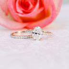 2.25 CT Oval Moissanite Pave Setting Engagement Ring
