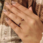 Round Cut Moissanite Open Gap Band