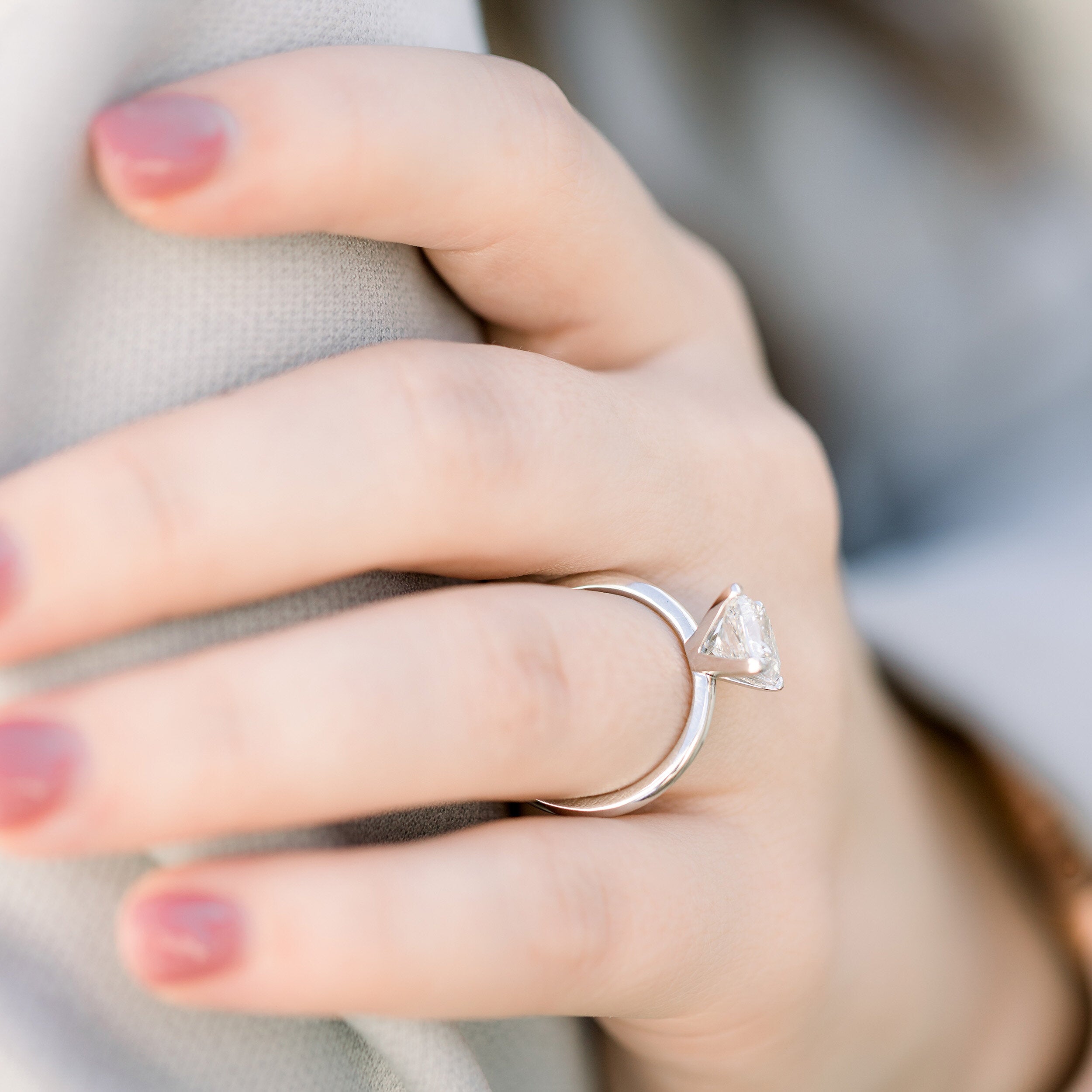 1.75 CT Princess Cut Moissanite Solitaire Engagement Ring