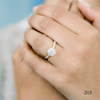 2.0CT Round Moissanite Solitaire Engagement Ring