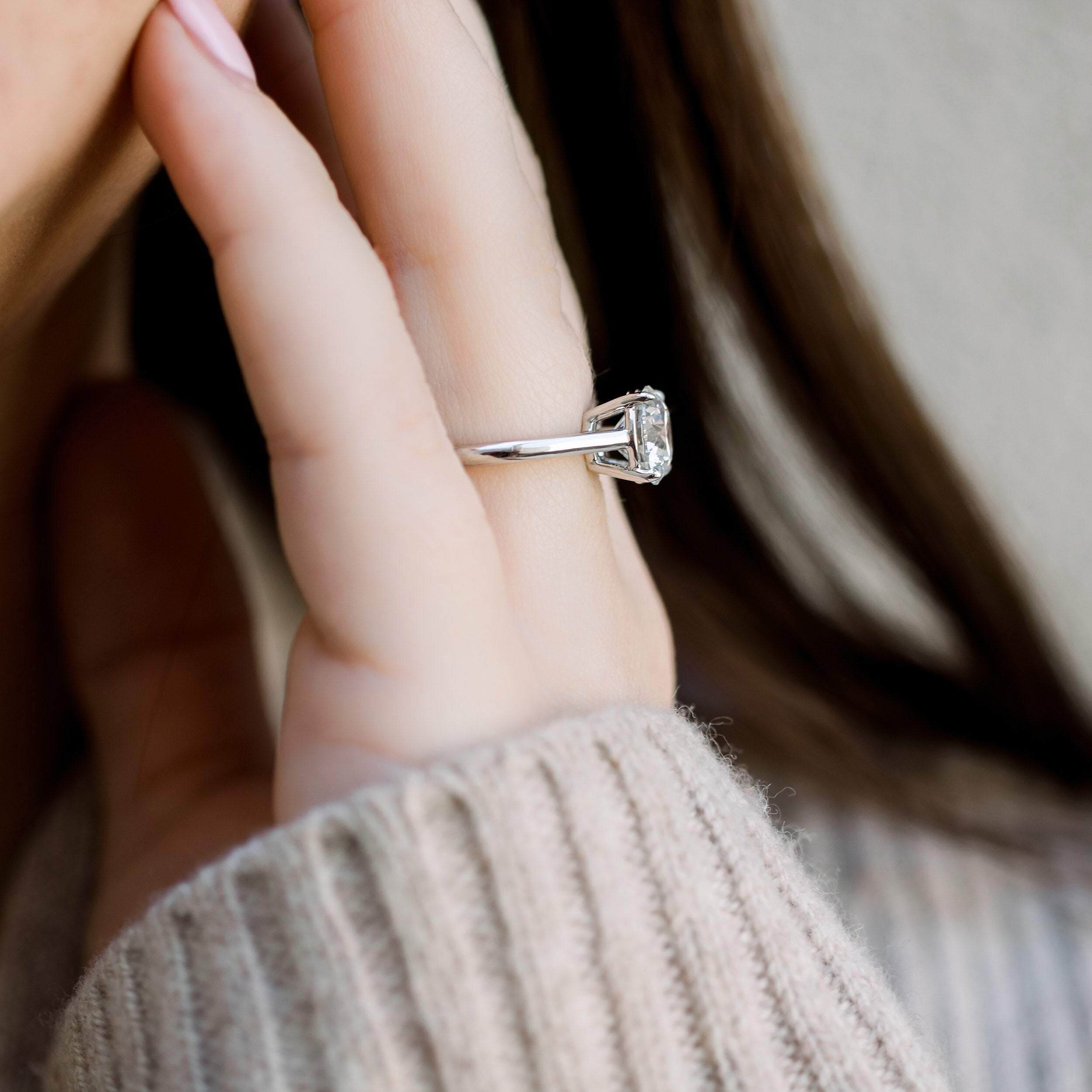 1.50 CT Round Brilliant Cut Moissanite Solitaire Engagement Ring