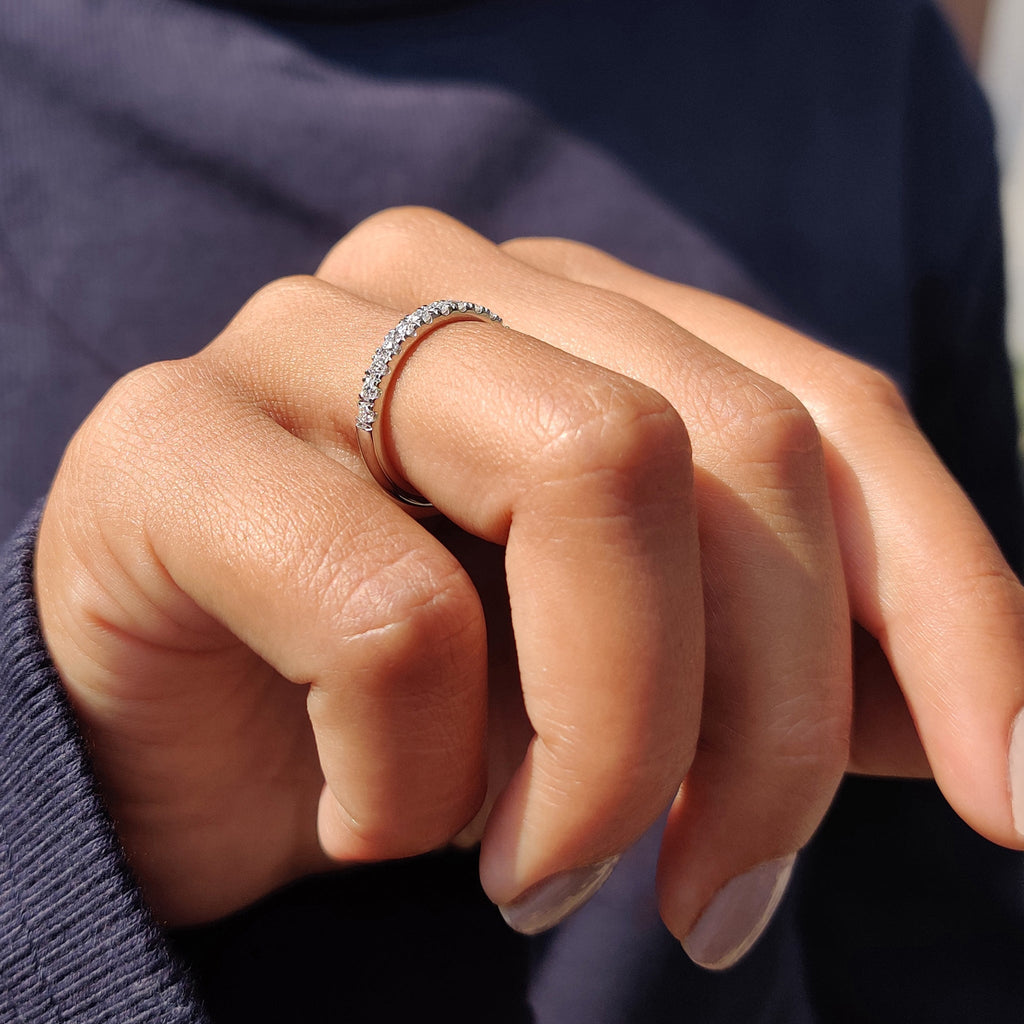 Half Eternity Round Moissanite Wedding Band