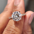 Round Hidden Halo Ring With Pave Band