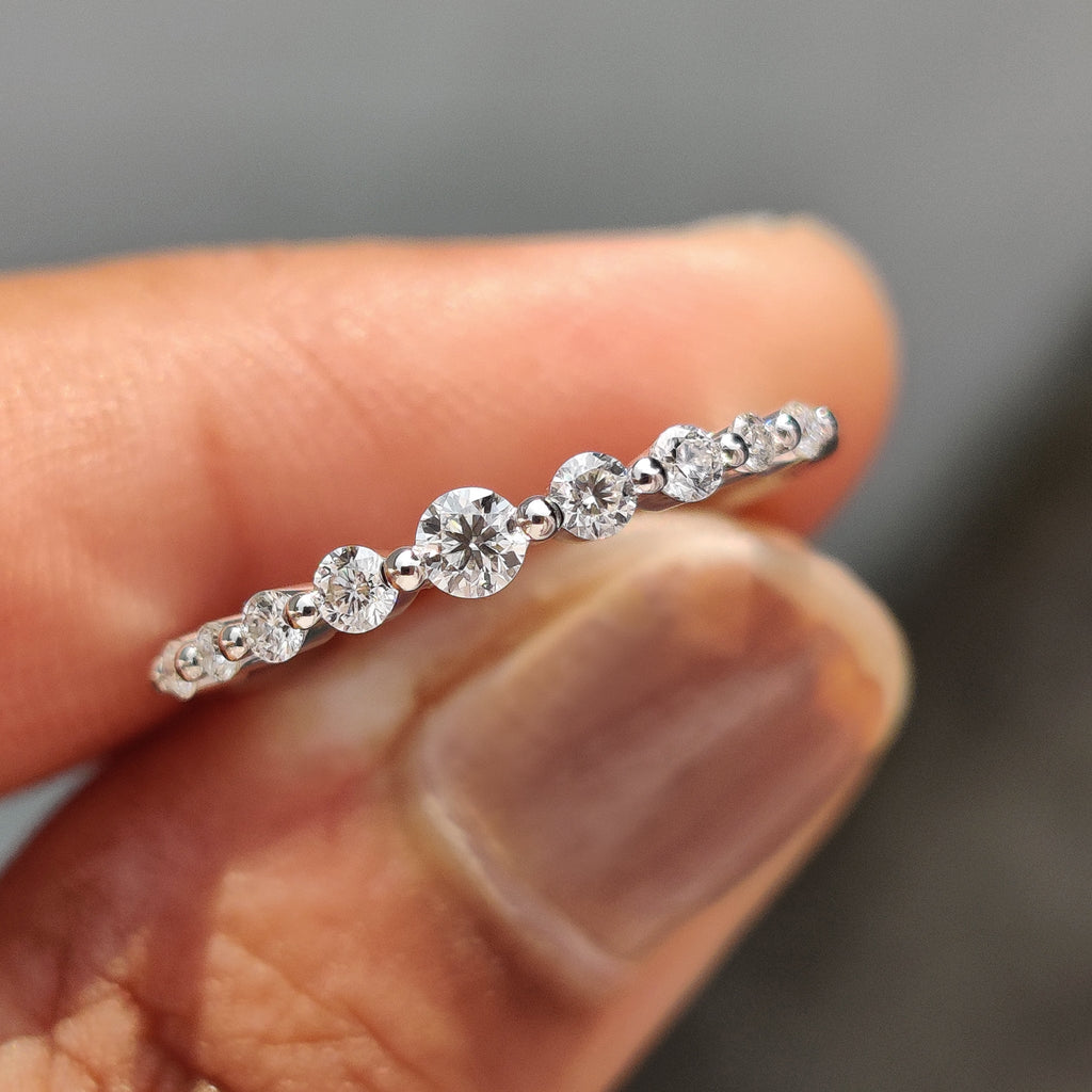 Shared Prong Eternity Band In White Gold