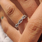 Evil Eye Infinity Wedding Band In White Gold