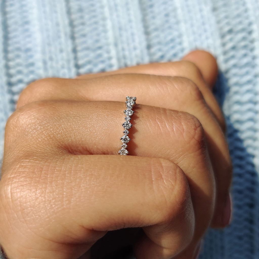 Round Moissanite Eternity Wedding Band