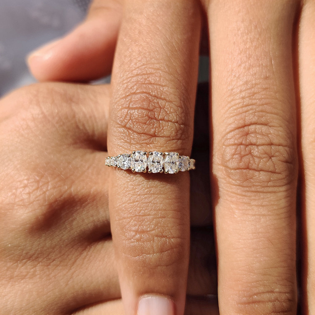 Half Eternity Oval Cut Diamond Band
