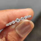 7 Stone Wedding Band with Round Cut Diamond