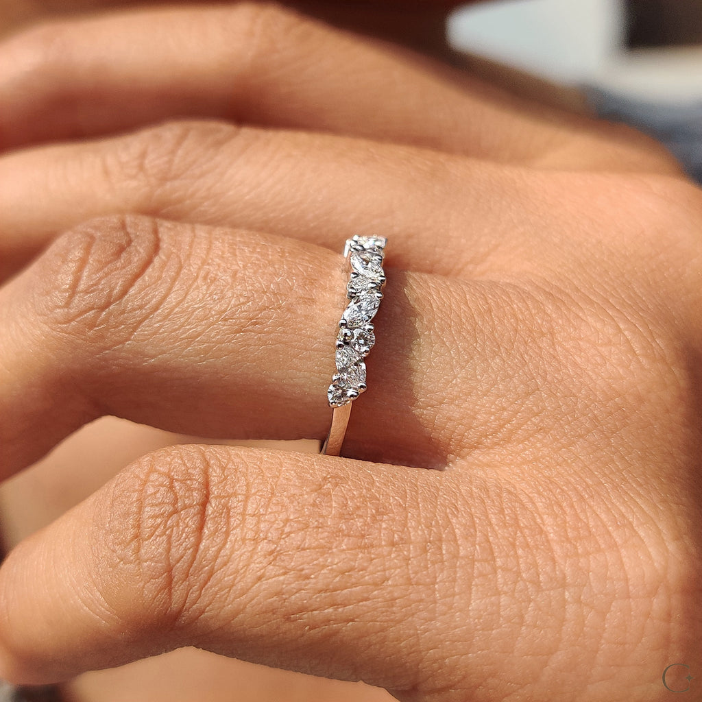 Half Eternity Wedding Band In Rose Gold
