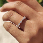 Round And Marquise Wedding Band In Half Eternity
