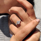 3 Stone Diamond Ring With Oval And Pear Cut