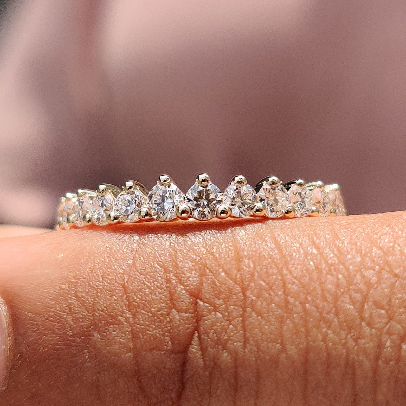 Yellow Gold Round Cut Eternity Band