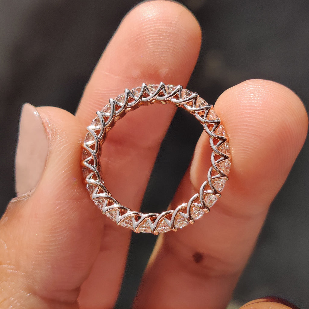 Woven Eternity Shared Prong Wedding Band