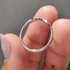 Round Cut Vintage Style Chevron Wedding Band