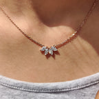Arc Marquise Moissanite Pendant In Four Stone Design