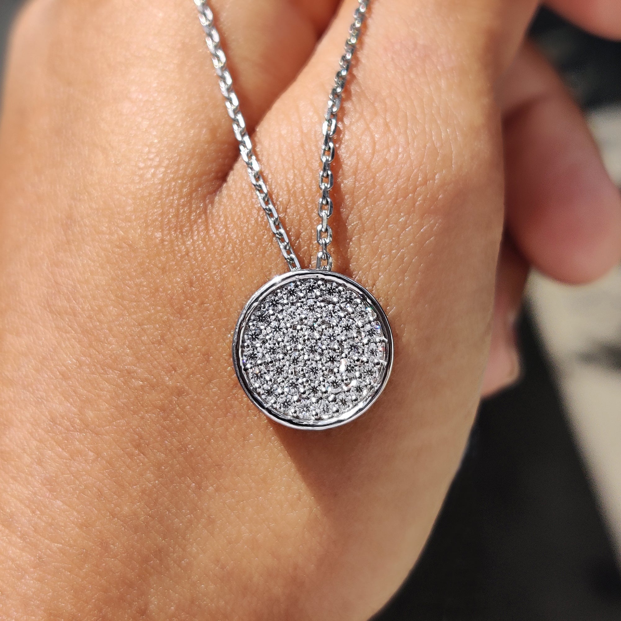 Lab Grown Round Diamond Cluster Pendant Main image