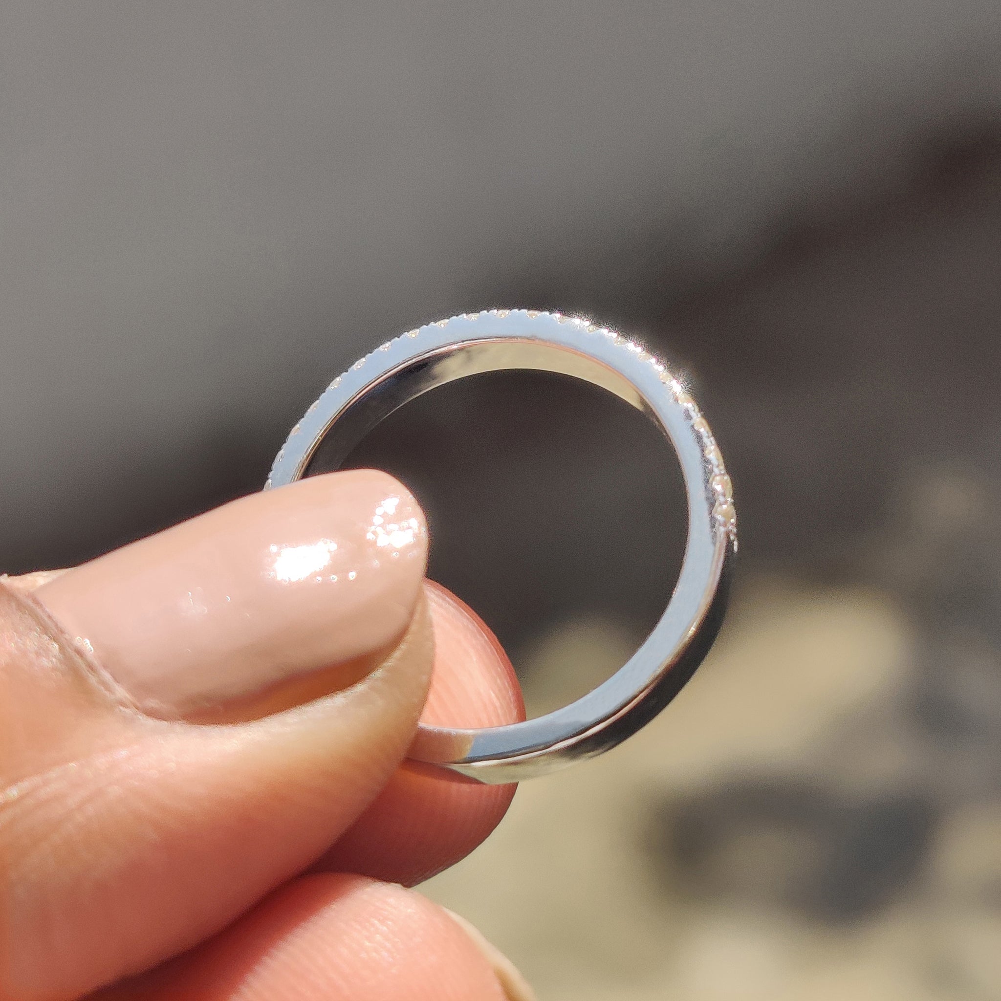 Round Cut Band In Half Eternity Setting