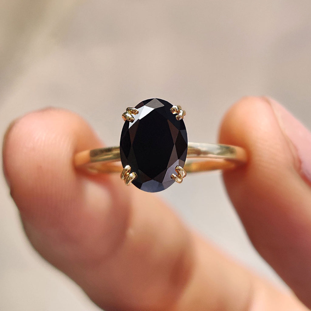 Double Prong Back Oval Cut Engagement Ring