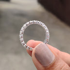 Round Diamond Wedding Band – Double Row Pave
