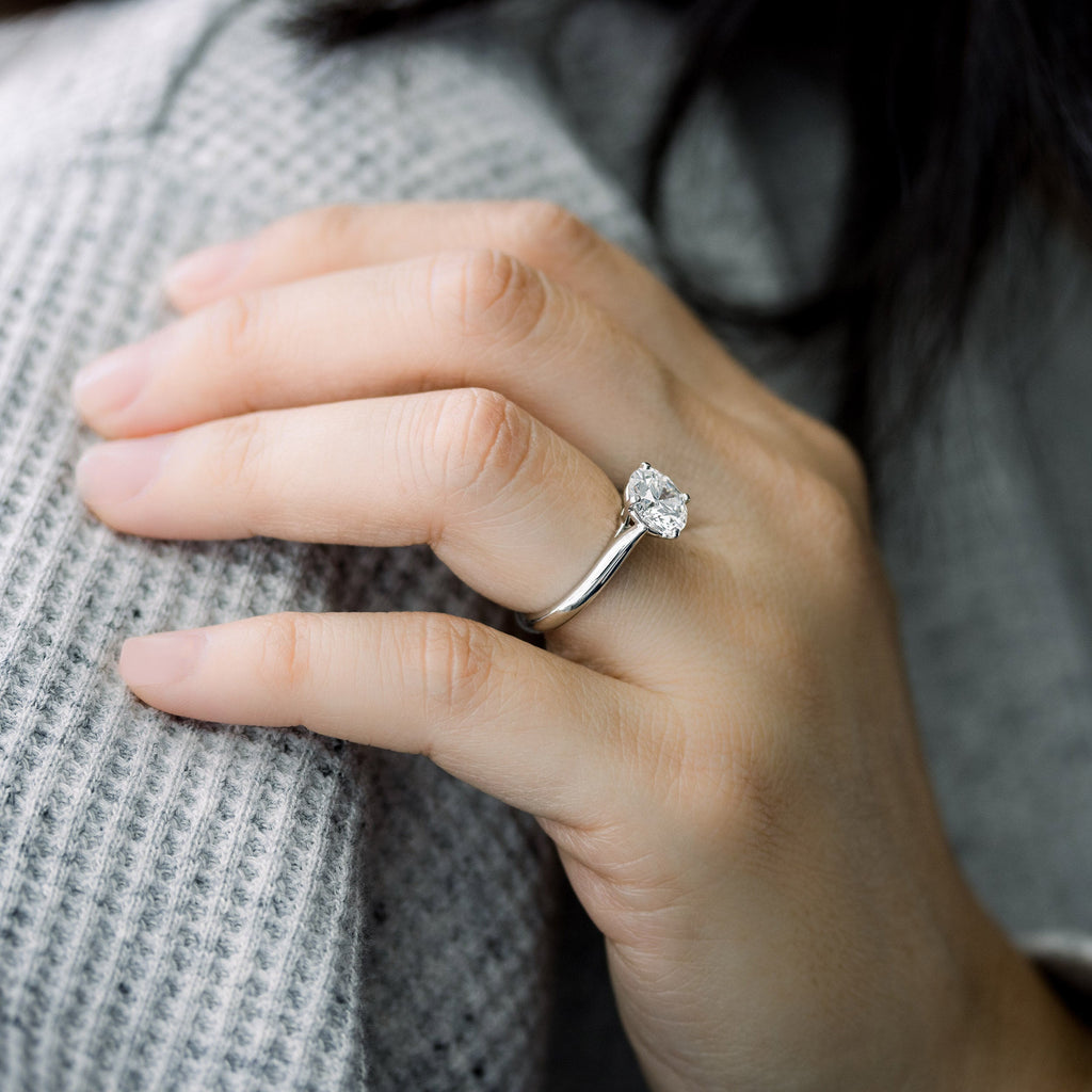 1.50 CT Round Brilliant Cut Moissanite Solitaire Engagement Ring