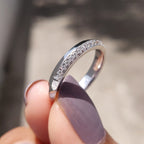 Pave Set Wedding Band With Knife Edge