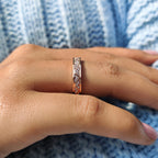 Moissanite Eternity Band With Filigree Detailing
