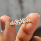 Half Eternity Oval Cut Diamond Band