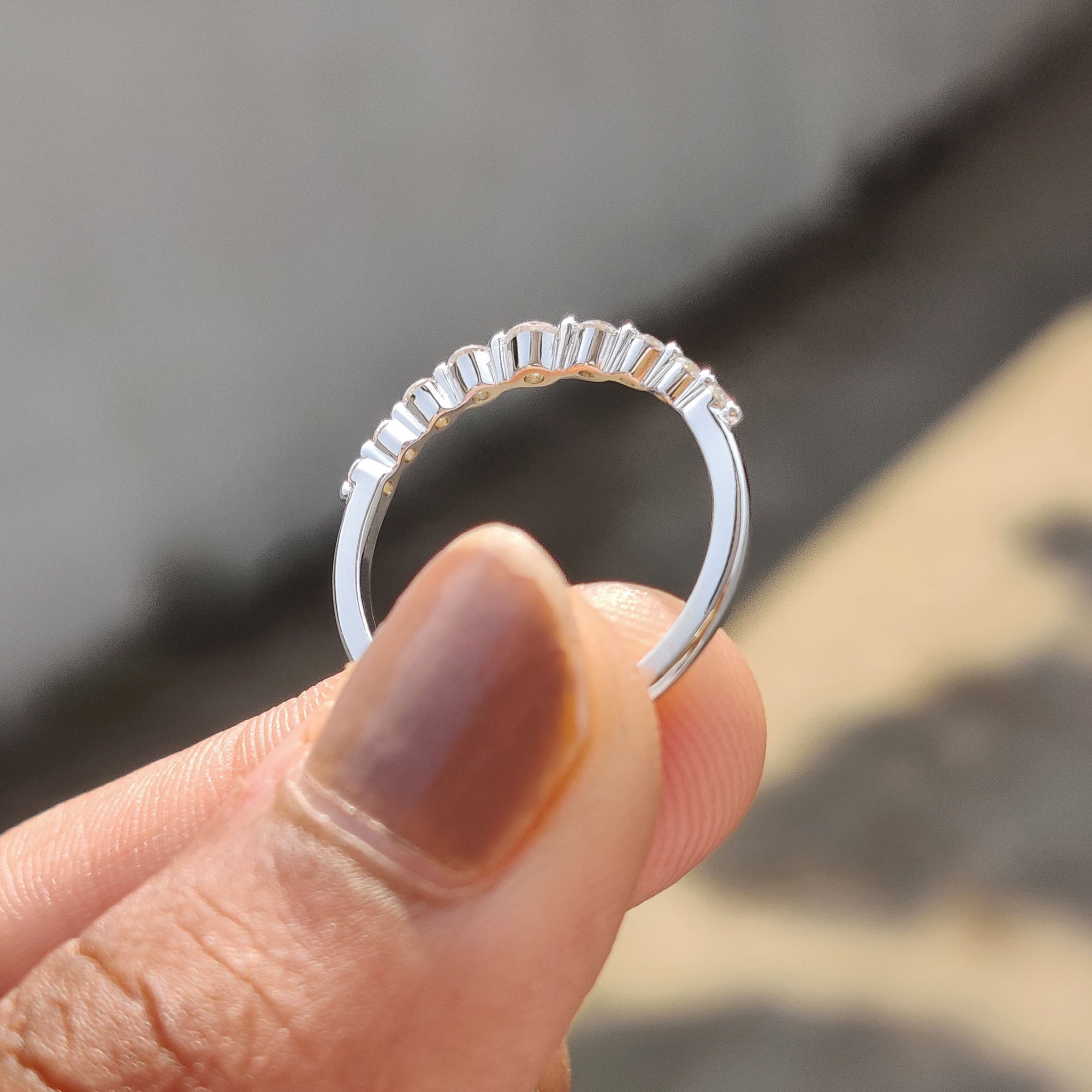 Shared Prong Eternity Band In White Gold