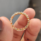 Zig Zag Band Featuring Emerald and Round Cut Diamond