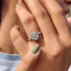 Oval Diamond Ring with Halo Style