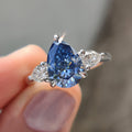 Three Stone Pear Cut Moissanite Ring