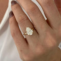 3.0 CT Pear Cut Moissanite Solitaire Style Engagement Ring