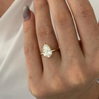 3.0 CT Pear Cut Moissanite Solitaire Style Engagement Ring