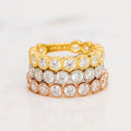 0.75 TCW Round Brilliant Cut Bezel Set Vintage Wedding Band