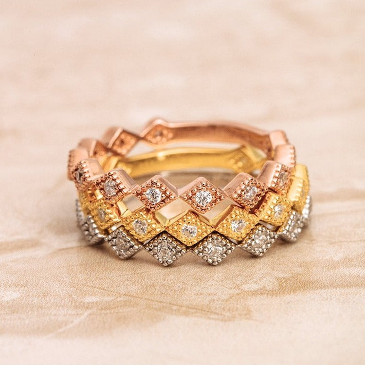 0.06 TCW Round Brilliant Cut Moissanite Unique 3/4 Eternity Wedding Band