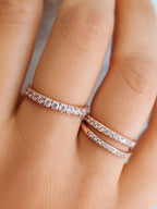 1.10 TCW Round Brilliant Cut Half Eternity Perfect Moissanite Wedding Band