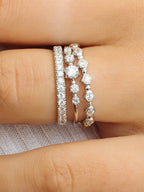 0.25 TCW Round Brilliant Cut Bezel Set Unique Stacking Wedding Band